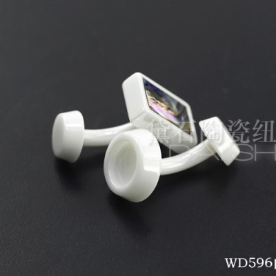 黛石陶瓷衬衫袖扣 不一样的设计袖扣 可DIY镶树脂贝壳等